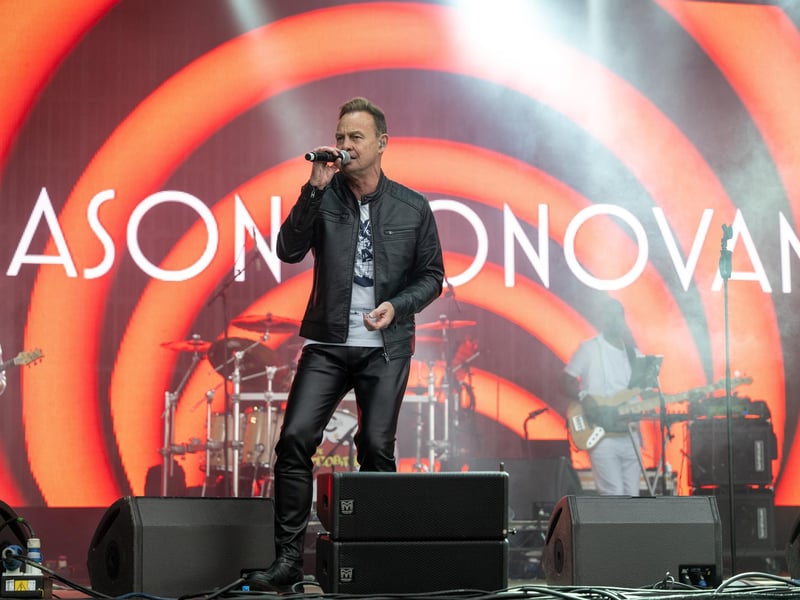 Jason Donovan on stage at Let’s Rock Northampton at Delapré Park on Saturday, June 15, 2024. Photo by David Jackson.
