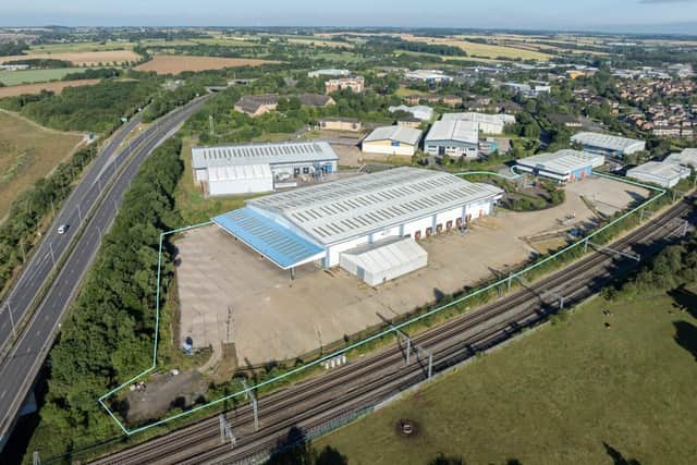 An aerial photograph of Cabot Kettering, a 100,000 sq ft industrial/warehouse scheme off Jct 9 of th