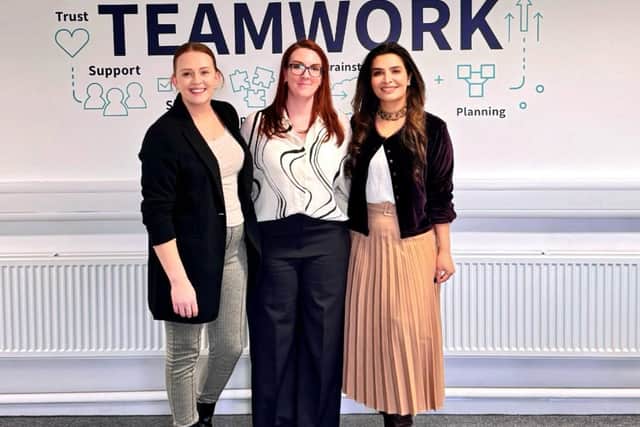 Left to right: Leanne Ward, Stephanie Robinson and Dr Neelam Saleem