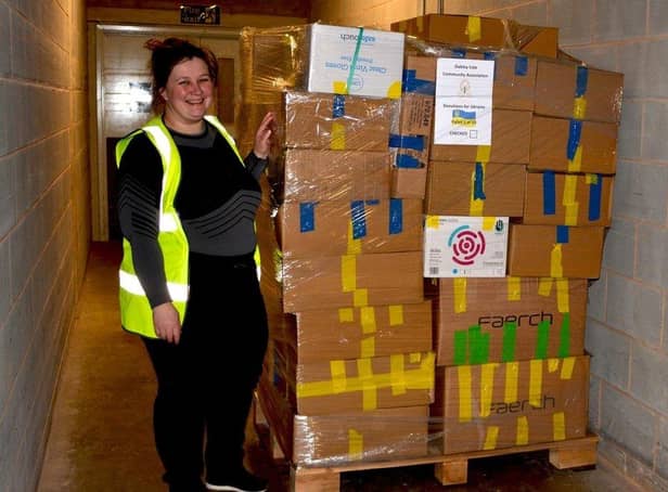 The aid collected in Corby was loaded on to a lorry last week