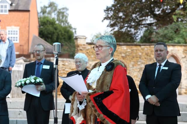 Cllr Keli Watts Mayor of Kettering makes the proclamation