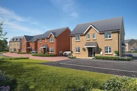 A computer-generated image of a street scene at Bellway’s Chestnut Grove development in Wellingborough, where a sales office and showhome are set to open early next year