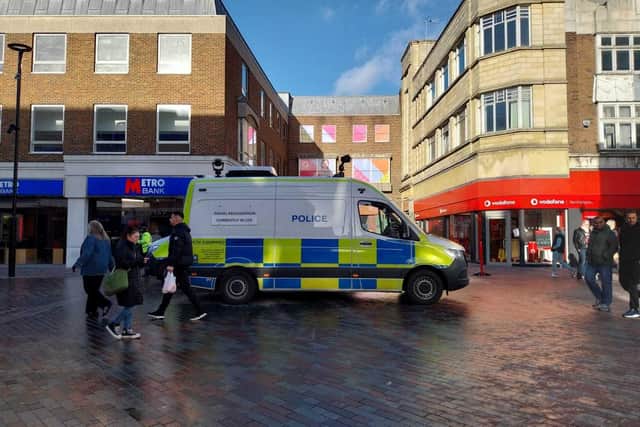 Facial recognition being used in Northampton town centre.
Credit: Nadia Lincoln LDRS