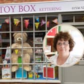 Toy Box is set to close its Kettering shop. Inset, owner Serrina Budworth