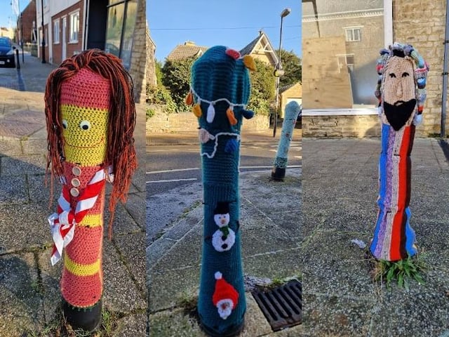 Irthlingborough WI were out in December to decorate the town with its yarn offerings