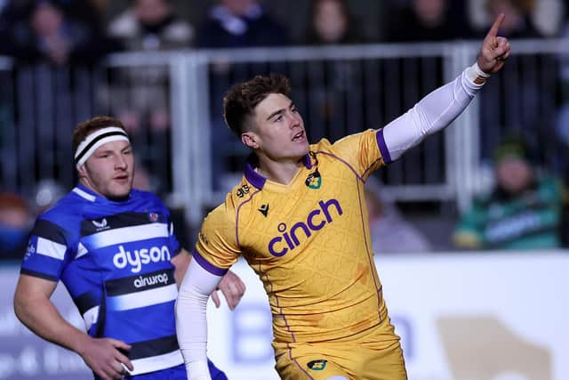 Tommy Freeman grabbed a hat-trick at Bath (photo by David Rogers/Getty Images)