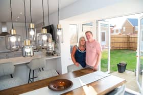 Tracey and Mark Earwaker in the kitchen/dining area at their new four-bedroom home