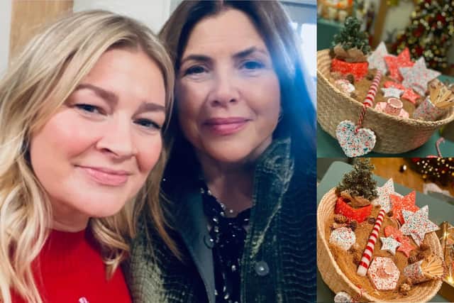 Laura Pack of Dottie + Olive with Kirstie Allsopp/Her designs for the Christmas hamper/Laura Pack