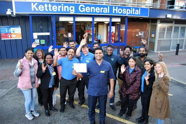 Binoy (centre) with some members of the Enhanced Care Team at KGH