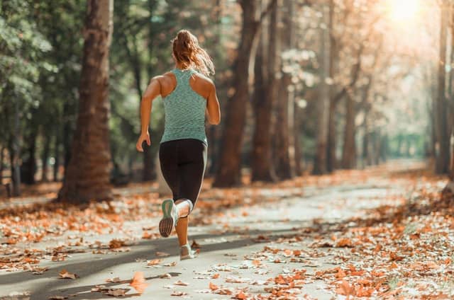 Woman running outdoors