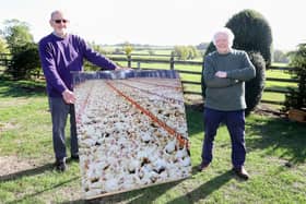 Bedfordia Lt planning application:  L-r Richard Scarfe and Roger Barnes from the Cluck Off campaign/IMG
