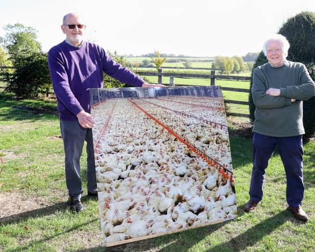 Bedfordia Lt planning application:  L-r Richard Scarfe and Roger Barnes from the Cluck Off campaign/IMG