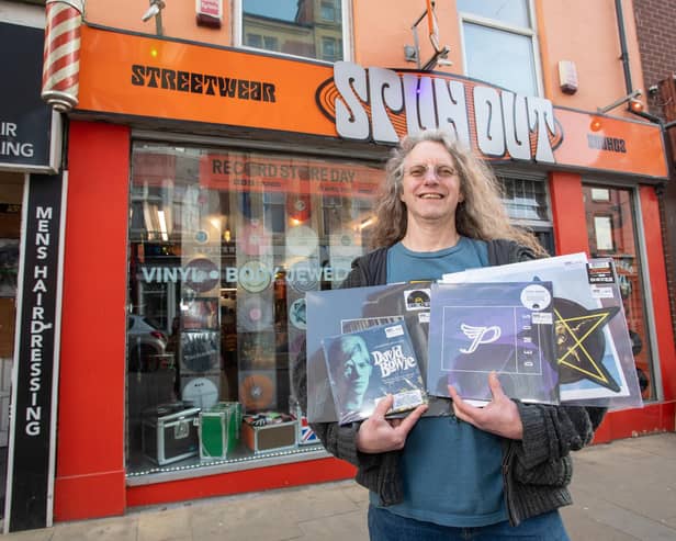 Spun Out owner Chris Kent with some of last year's Record Store Day releases.