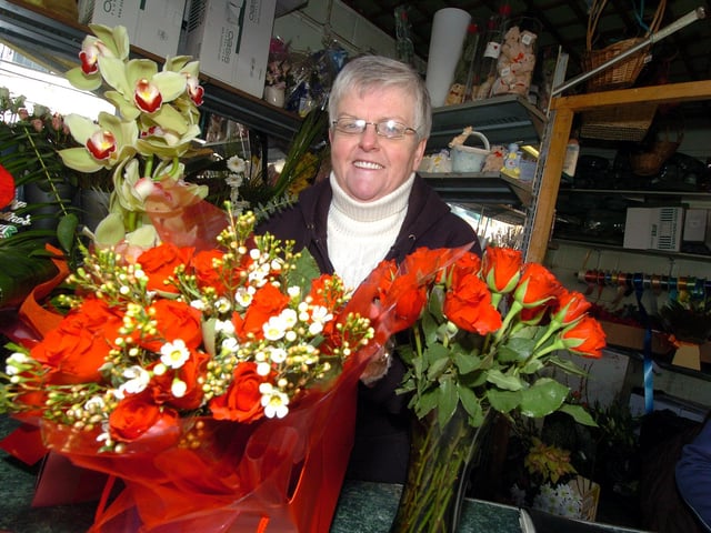 Florist Carol Williams, from Corby with some the flowers, February 2010
