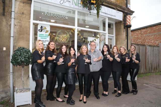 Shirley Newman, John Newman in the centre with members of staff, Charley Moore, Stephanie Andrews, Megan McGrath, Lily Glover, Lauren MacNeil, Lorin Abram, Summer Cottrell, Natalie Harvey