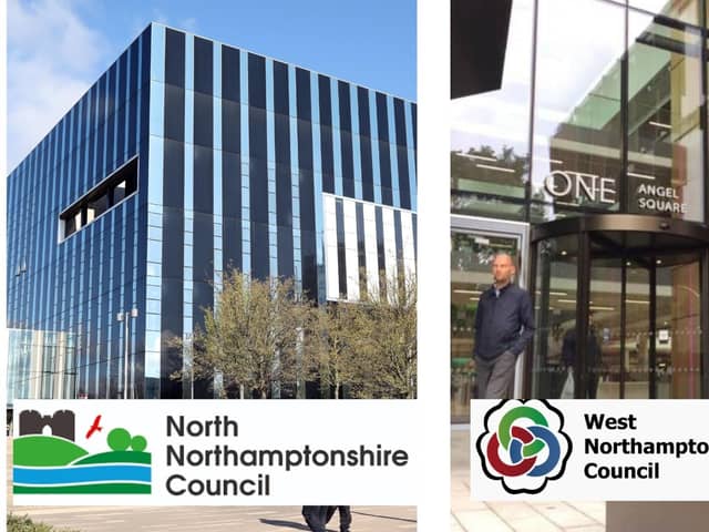 North Northants Council's Corby Cube and West Northants Council's One Angel Square/ National World