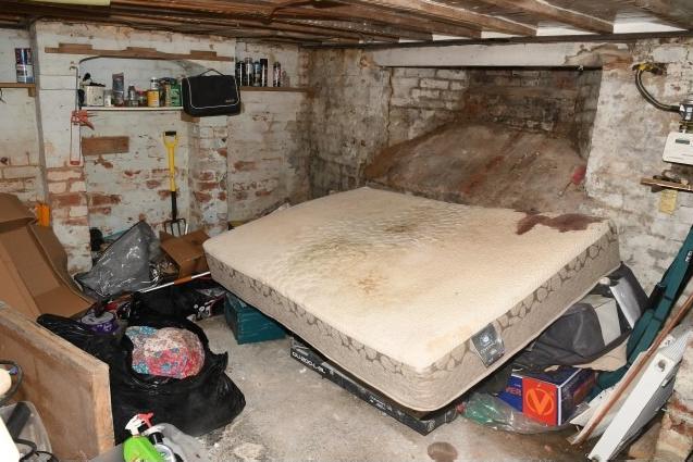 A mattress in the basement of Beal's home in Moore Street, Kingsley.