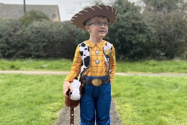 Elliot, aged 5, from Corby, as Woody