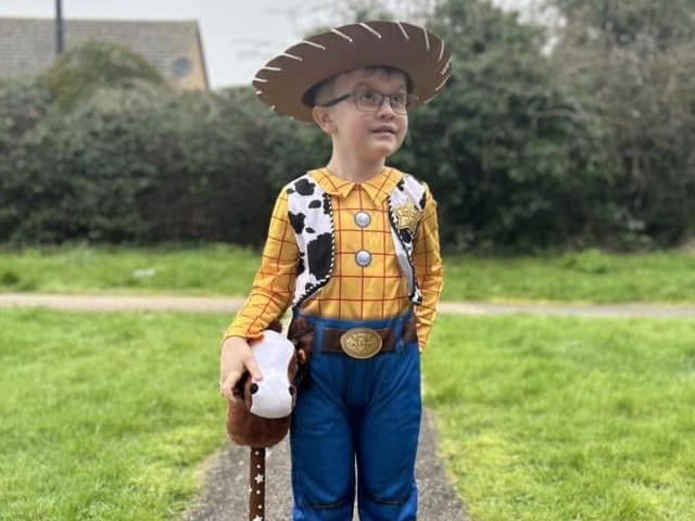 Elliot, aged 5, from Corby, as Woody
