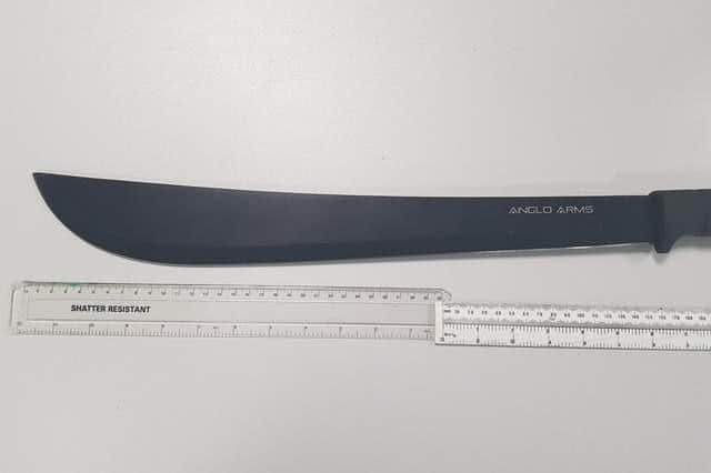 Police seized this machete. Credit: Kettering Police Team