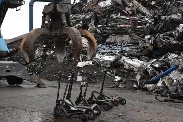 Police have released footage of what could happen to your private e-scooter if you are caught riding it on a public road.
