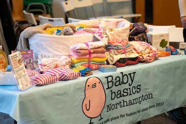 A range of items go into the moses basket starter packs including baby clothes, toiletries, nappies and wipes