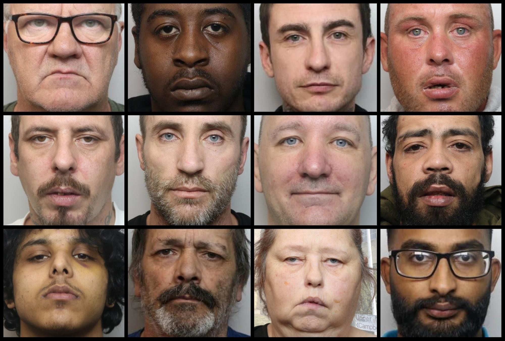Faces of some of the criminals jailed at Northampton Crown Court.