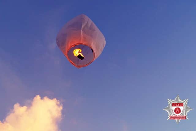 Northamptonshire Fire and Rescue Service has issued a warning about sky lantern.
