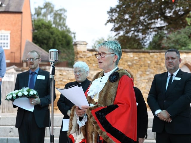 Cllr Keli Watts, Mayor of Kettering makes the proclamation