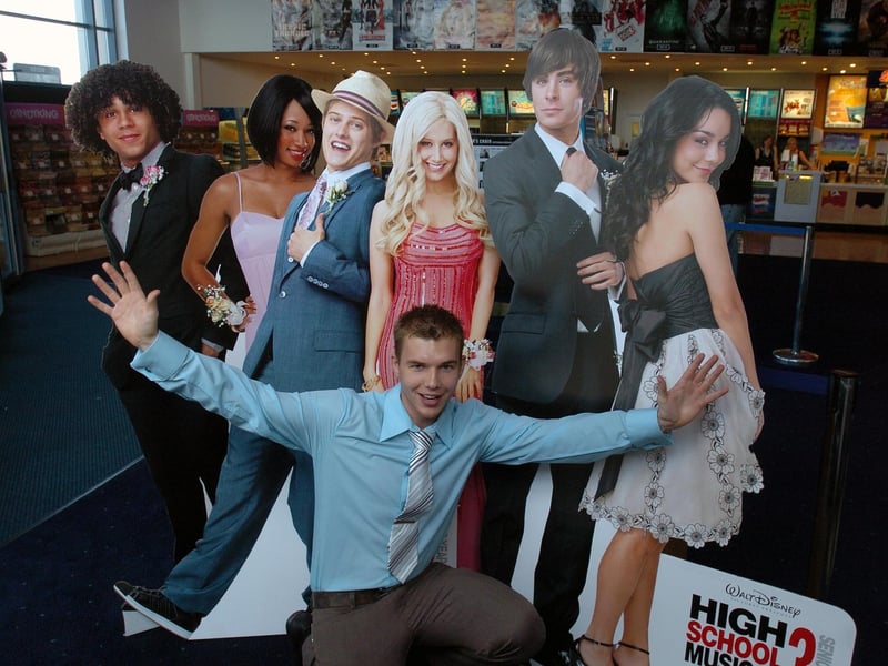 Kettering, Odeon, Cardboard cutouts High School Musical 3. Justin Betts with the cutouts. Thursday, 16 October 2008 : Retro special from the archive of the Odeon, Kettering