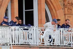 There were some grim faces on the visitors' balconcy at Lord's as Northants were rolled over for 103 on Thursday (Picture: Peter Short)