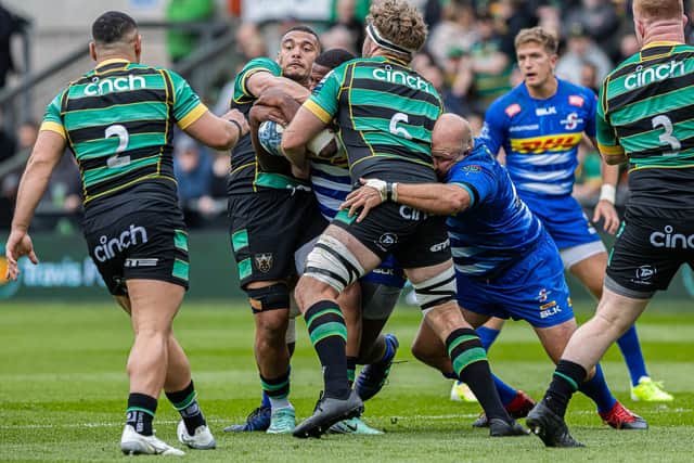 Juarno Augustus in action against his former club (picture: Adam Gumbs)