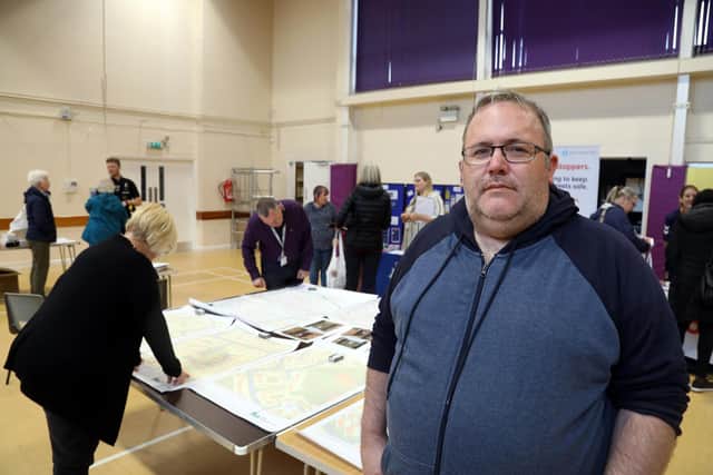 Resident Adam Kift at the consultation for CCTV and alley gates for Queensway Estate