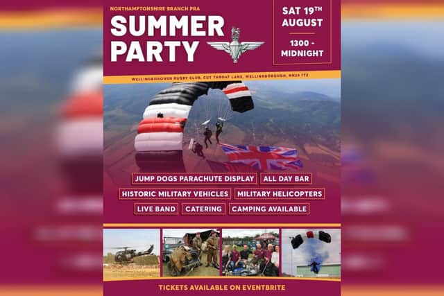 The Northamptonshire branch of the Parachute Regiment Association is hosting a party this weekend