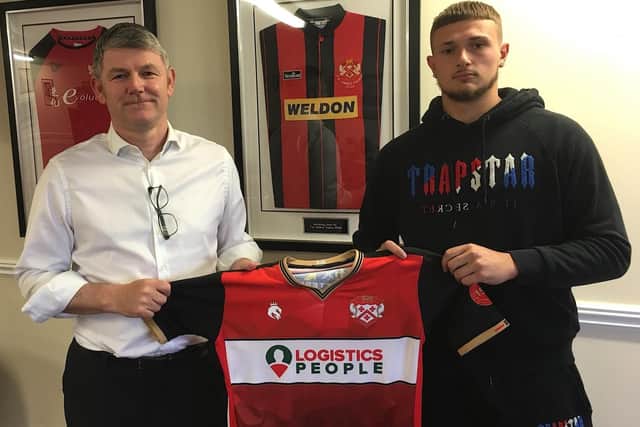 Lee Glover welcomes Lewis White to Kettering Town