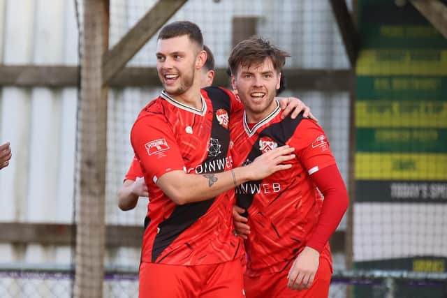 Dan Jarvis was all smiles after netting the Poppies' winner at Hitchin (Picture: Peter Short)