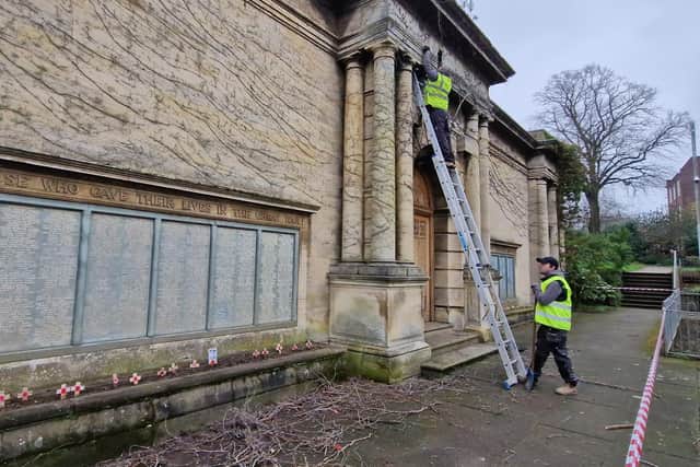 Creeper and ivy is removed from Kettering Library and Alfred East Art Gallery/National World