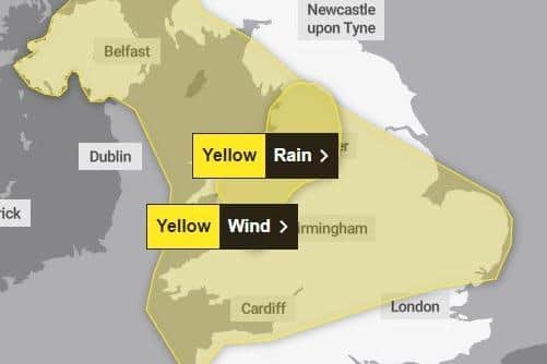 The wind warning is in place from 3pm today (Thursday December 5) until 3am on Friday (December 6).