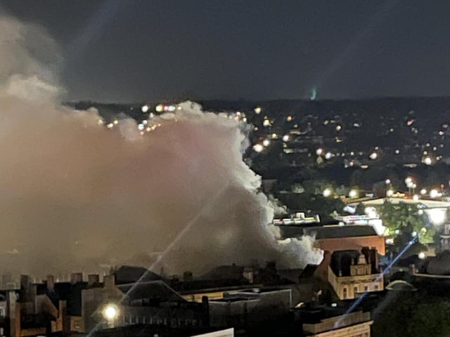 Huge fire breaks out in Bridge Street overnight as NINE fire crews continue to tackle the blaze in busy Northampton street