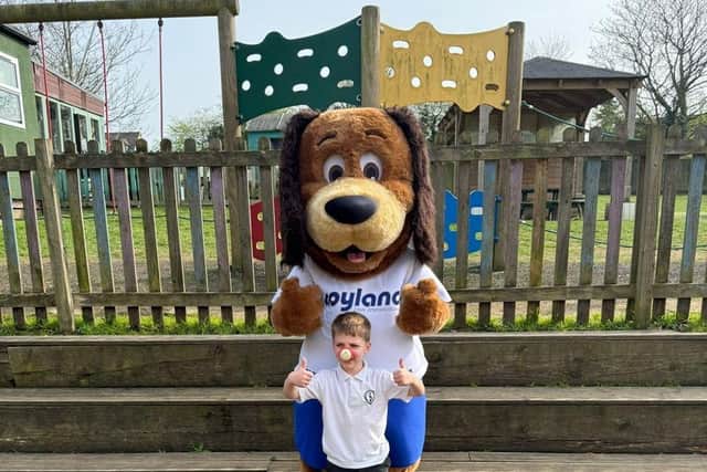 Cooper the dog on his school visit