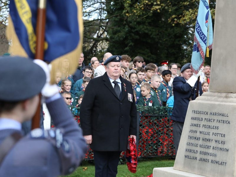 Corby RBL Remembrance Sunday parade and service at Corby War Memorial/