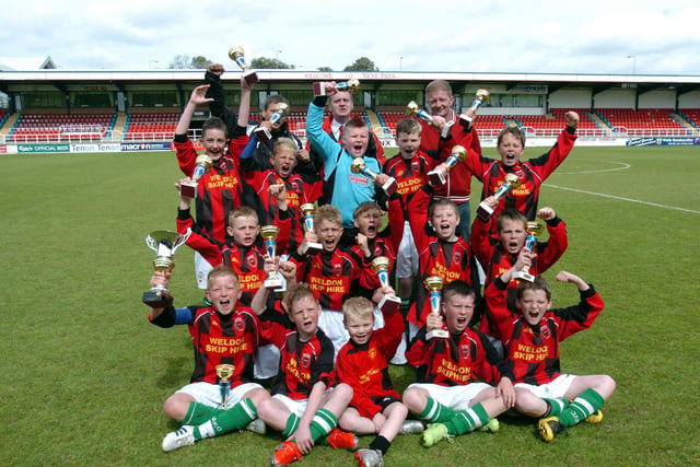 Under 11's Corby Hellenic Fisher Youth FC celebrate their win 2009