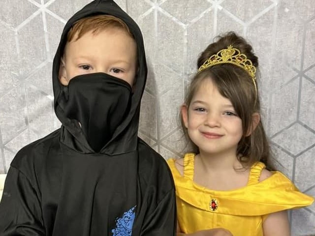 Miranda Jane Robinson sent in this picture of Belle and a ninja ages 7 and 6
