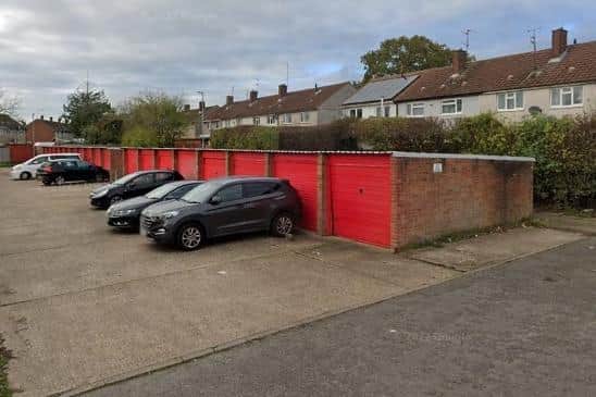 The garages at the rear of Todmorden Close