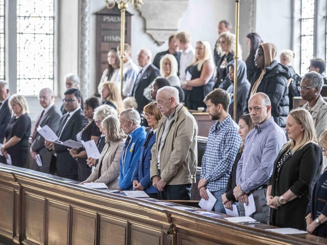 All Saints Church in Northampton hosted a remembrance service for Her Majesty Queen Elizabeth II on Sunday September 18. Pews were full as hundreds attended to pay their respects.