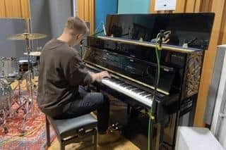 Luke Lewis during the recording of his debut single, Stranger Danger, which will be City View Records’ first release.
