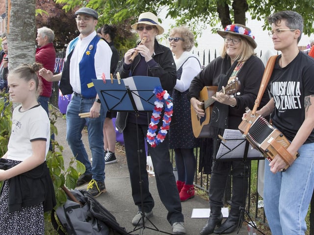 A band played for dancers in William Street, Kettering
