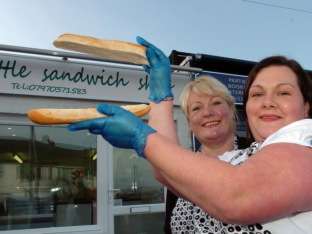 Kettering The Little Sandwich Shop opening l-r Karen Pratt and Joanne Walker 2010
