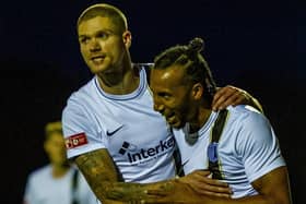 Harry Wakefield (left) and Lewis Wilson were both on target in Corby Town's win over Bedworth United (Picture: Jim Darrah)