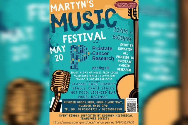 'Martyn's Music Festival' will be in support of Prostate Cancer Research
